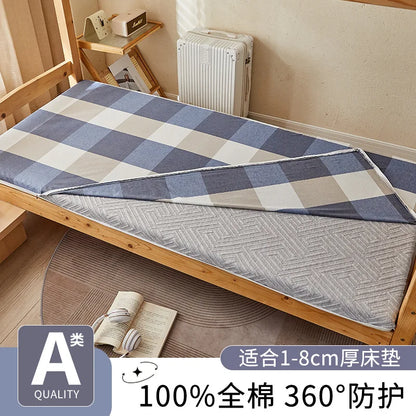 2025 new cotton washed cotton student dormitory mattress cover all-inclusive zipper mattress single piece without filler.