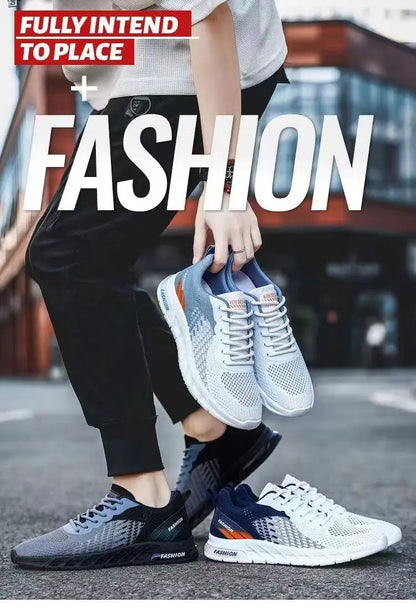 Mens Running Shoes Breathable Knit Sport Sneakers Cushion Lightweight Casual Gym Athletic Trainers Jogging Tennis Shoes.