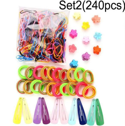 Fresh Simple Women's Hair Ties And Hair Accessories Set High Elasticity Cute Geometric Design Resin Hair Bands for African Eu...