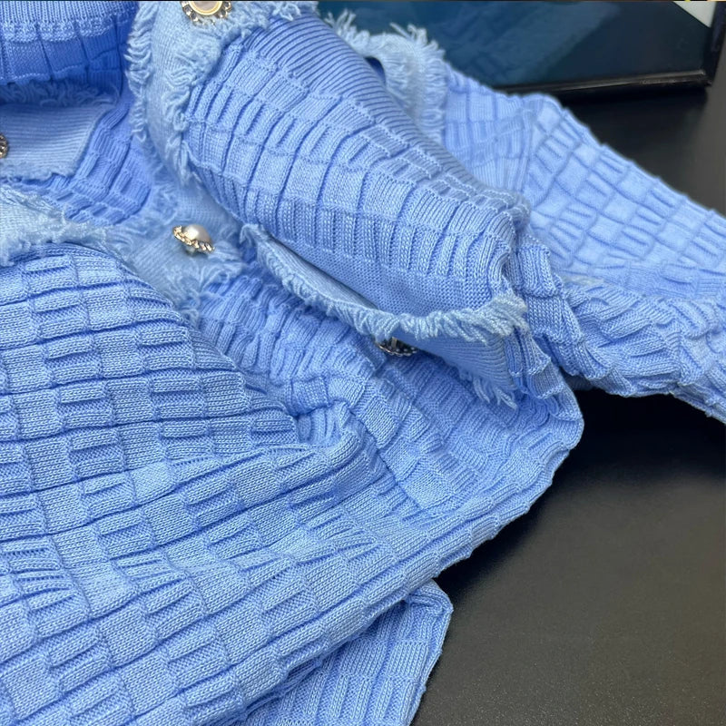 YuooMuoo 2023 Neue Ankunft Frauen Gestrickte Lange Kleid Elegante V-ausschnitt einreiher Split Pullover Kleid Büro Dame Vestidos.