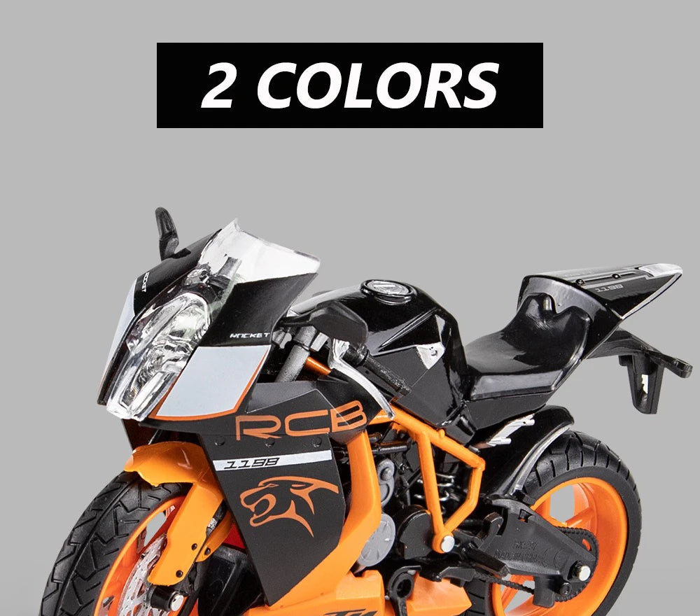 1:12 Scale KTM RC8 Alloy Motorcycle Model Diecast Car Toys for Boys Birthday Gift Toys Car Collection.