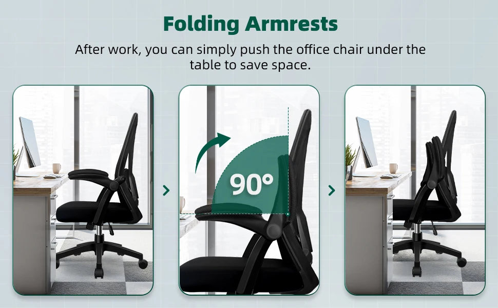 Daccormax Ergonomischer Bürostuhl, verstellbare Lordosenstütze, drehbar, robuste Rollen, gepolsterte Armlehnen, Multi-Neigefunktion zum Entspannen.