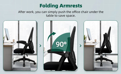 Daccormax Ergonomischer Bürostuhl, verstellbare Lordosenstütze, drehbar, robuste Rollen, gepolsterte Armlehnen, Multi-Neigefunktion zum Entspannen.