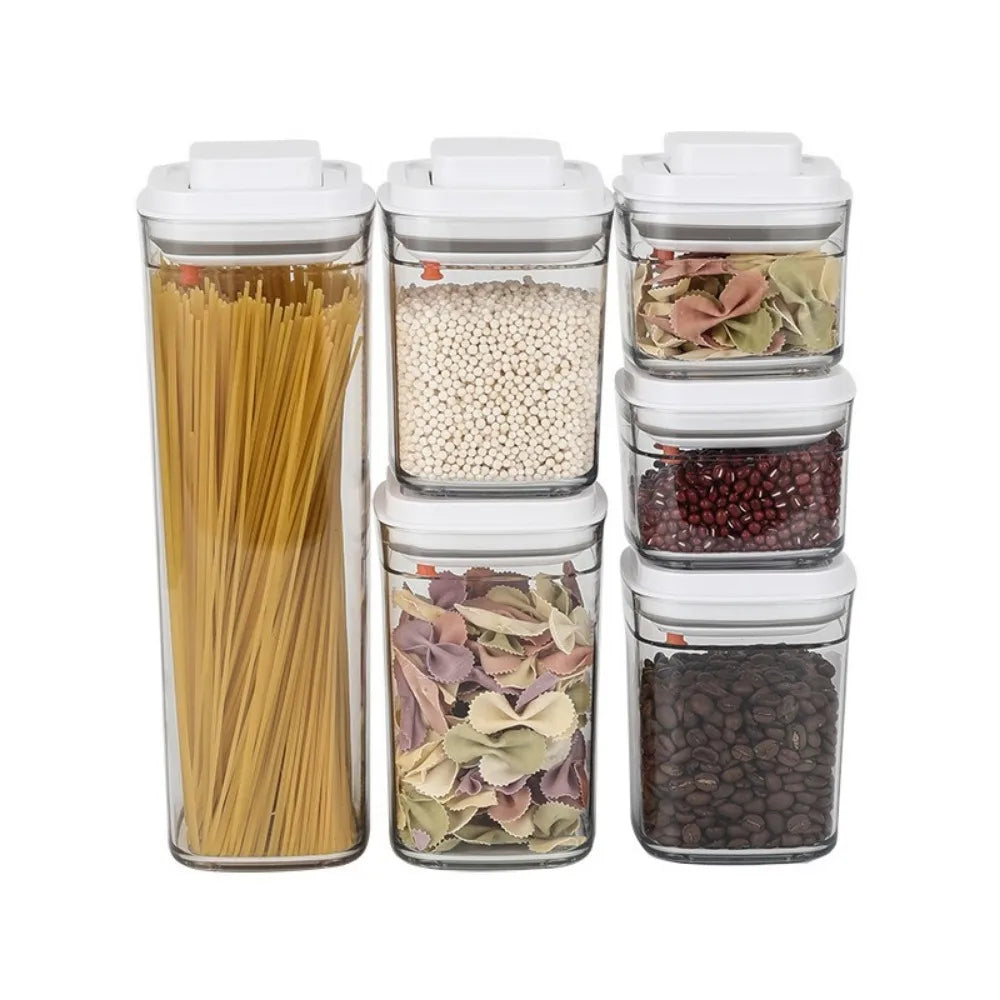 New Sealed Food Container Transparent with Lid Milk Powder Container Keep Fresh Press Type Noodle Storage Box Storage Container.