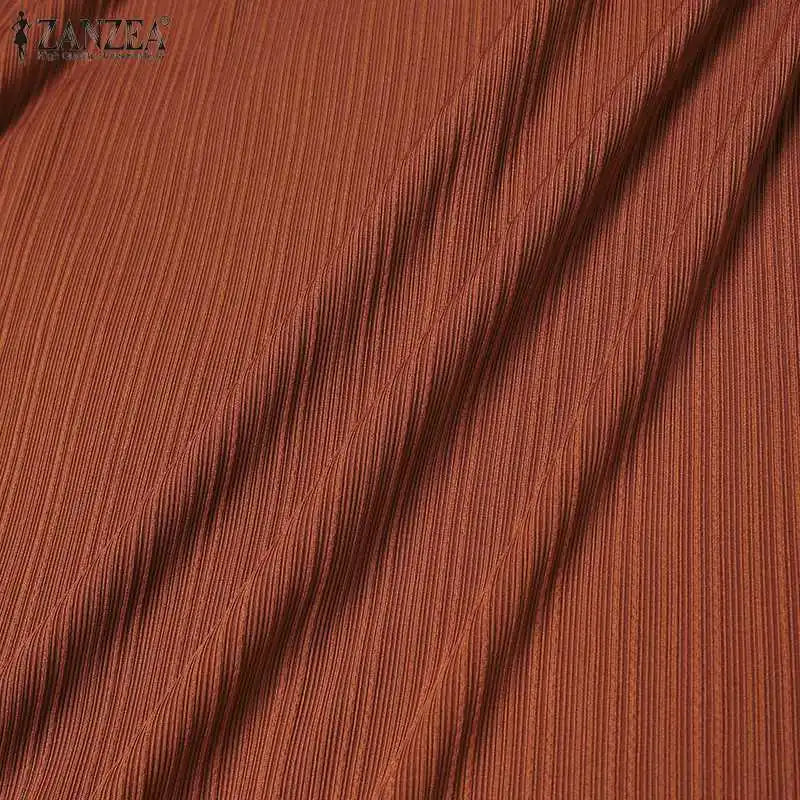 ZANZEA Fashion Muslim Abaya Women Autumn Maxi Sundress Casual Long Sleeve Kaftan Hijab Vestido Solid Loose Islamic Clothing 2024.