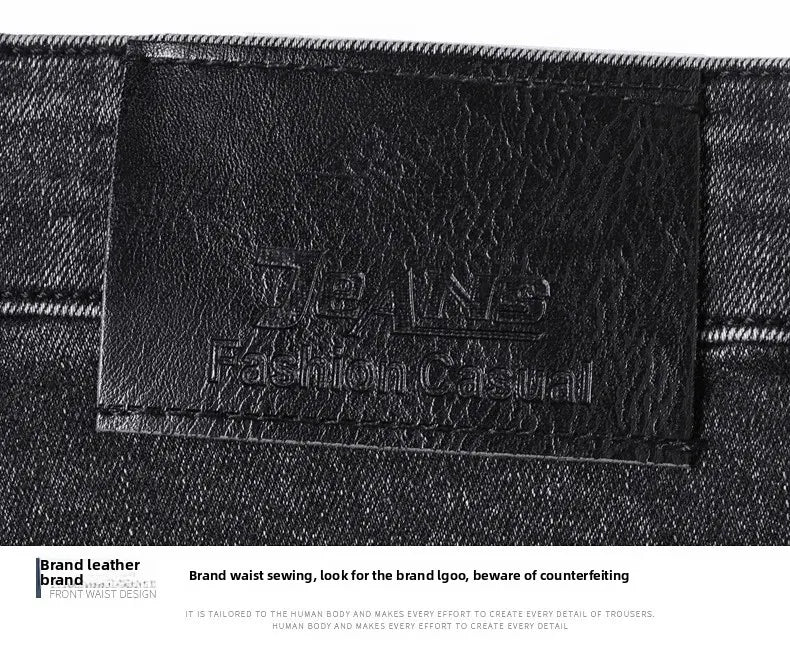 Slim Fit Casual Men's Jeans Youth Straight Leg Regular Business Elastic Long Trousers Autumn New Arrival from Mainland China