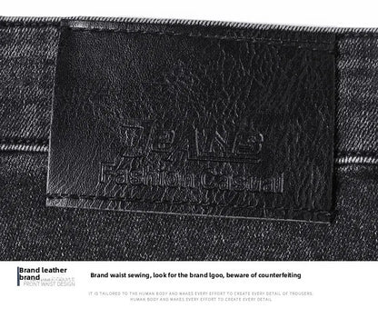 Slim Fit Casual Men's Jeans Youth Straight Leg Regular Business Elastic Long Trousers Autumn New Arrival from Mainland China