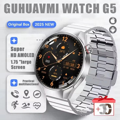 2025 New Originl Watch G5 PlUS Smart Watch 1.75" HD AMOLED Screen GPS track Heart Rate Bluetooth Call Compass Smartwatch for Men
