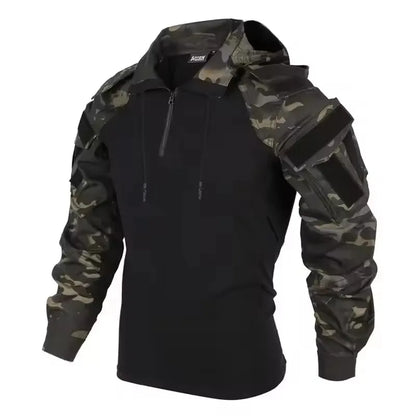 Outdoor Uniform Tactical Suits Wear Resistant T-Shirt Hood Pants Men Clothes Combat Shirts Airsoft Paintball Hunting Clothing.