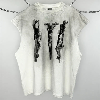 SAINT Vintage NIN Nine-inch Nail T-Shirts Best Quality Vintage Washed T Shirt Tee Tops