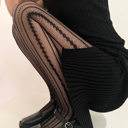 Tights Nylon Stretch Pantyhose Non Slip Stocking Slimming Stripes Legwear Women Party Daily Wear Stockings Hosiery