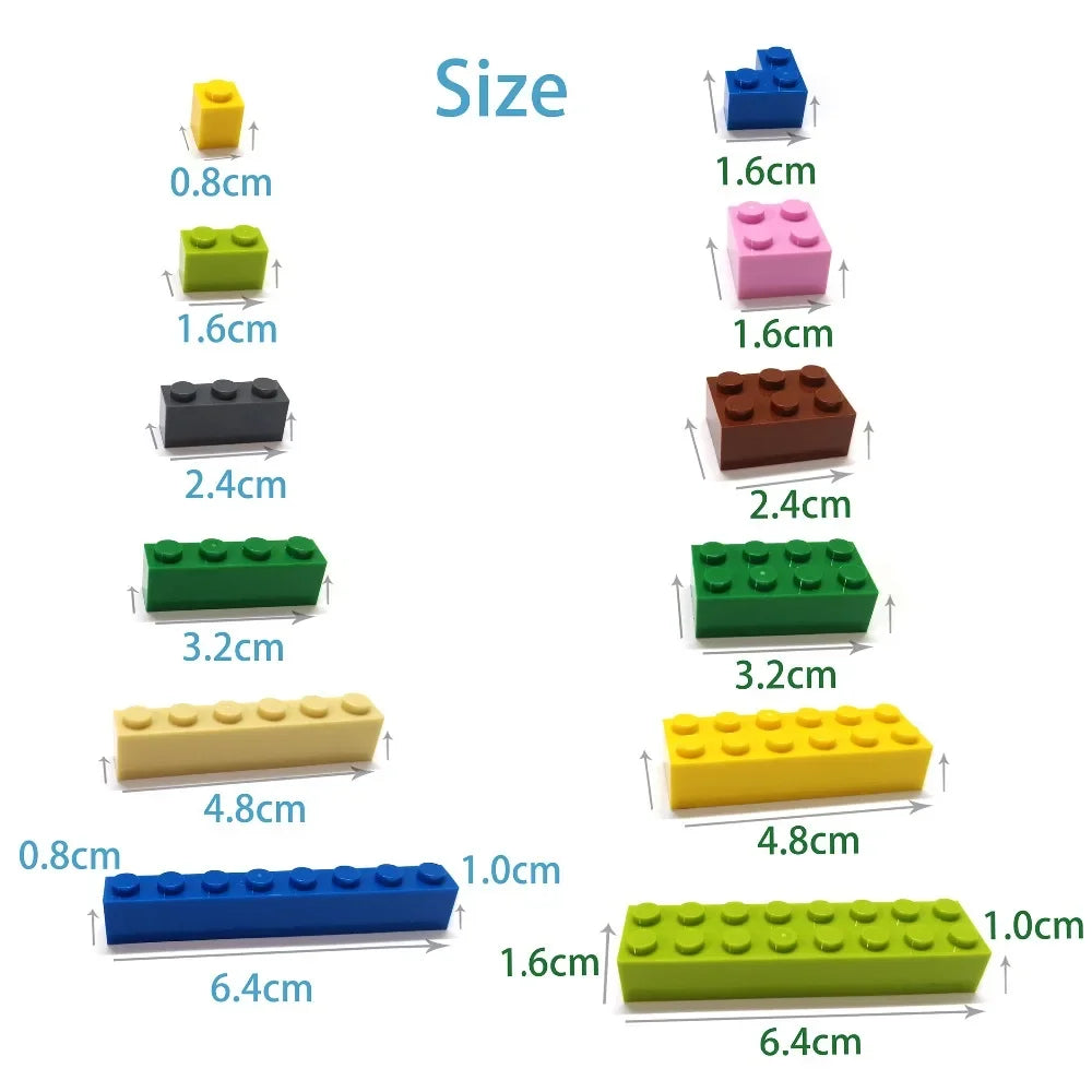 300pcs 2x4 Dot DIY Building Blocks Thick Figures Bricks Educational Creative Size Compatible With 3001 Plastic Toys for Children.