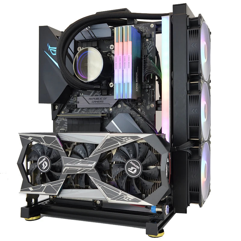 Open Computer Case Frame DIY Creative Rack Mini ITX MATX Gamer Cabinet ATX Air/Water Cooler 360 Desktop PC Gaming Chassis.