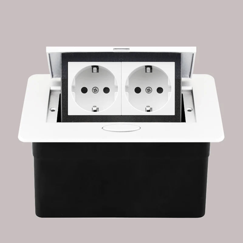 Tischsteckdose EU-Steckdose mit USB-Typ-C-Buchse im Theke Pop-Up-Buchse Desktop-Buchse Aluminiumabdeckung verdeckte Steckdose