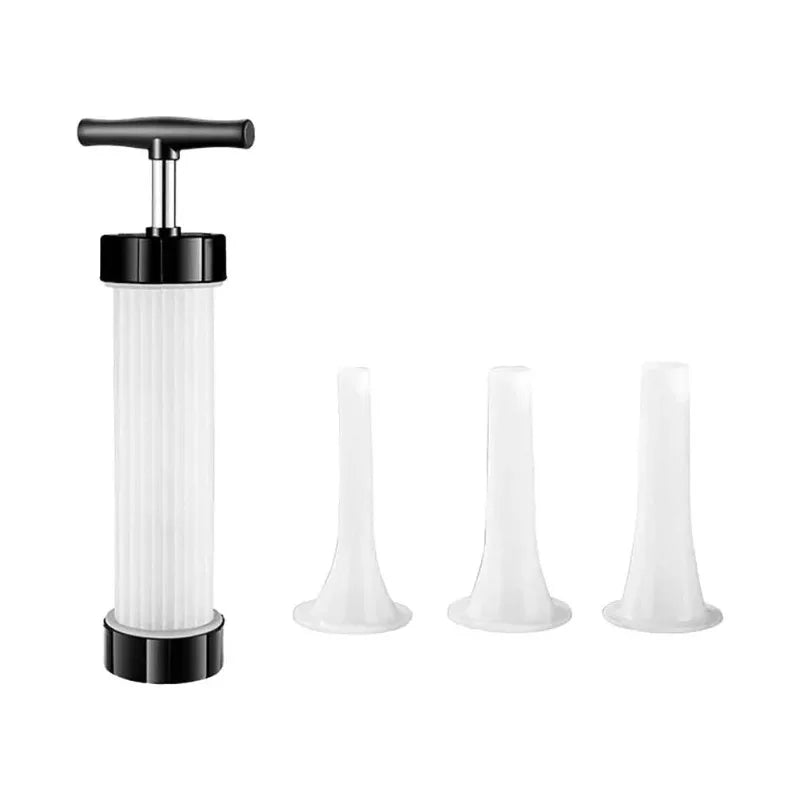 Manual Sausage Stuffer - Hand Crank Salami Maker with Metal Gears, Home Kitchen Filling Tool & Accessories (Vertical).
