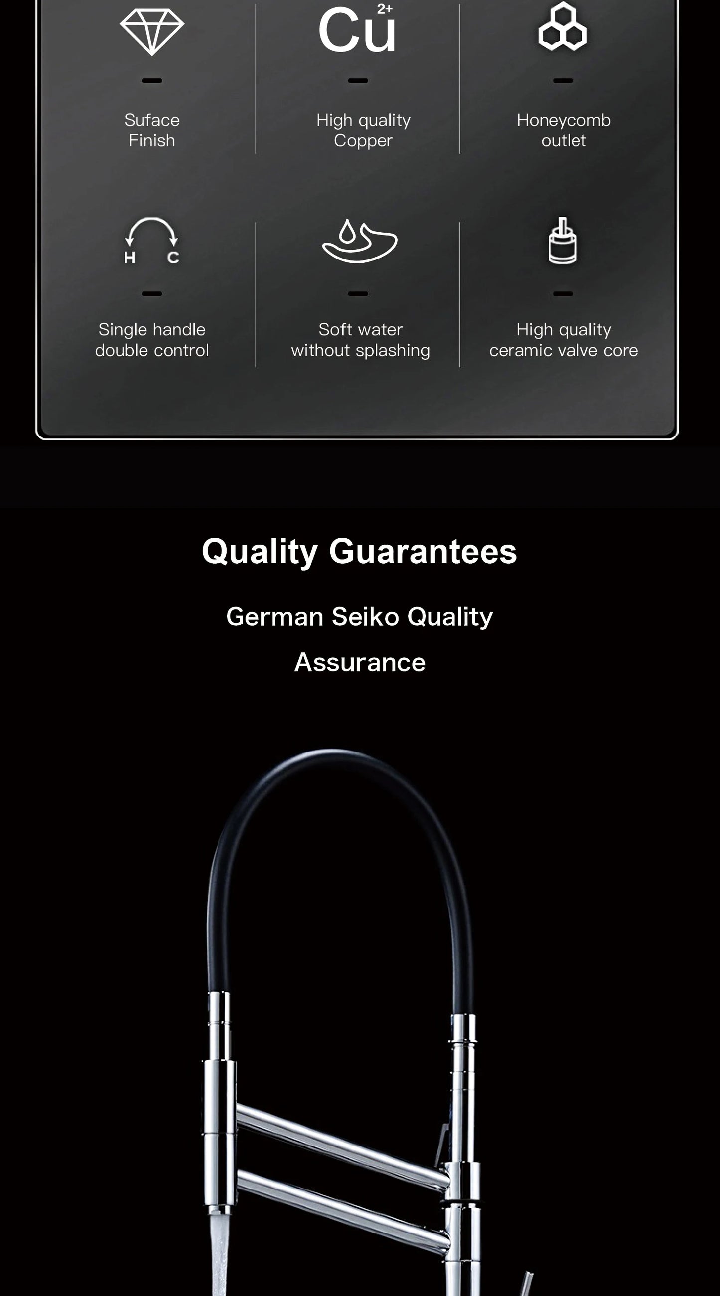 Modern Chrome Brass Pull Out Kitchen Faucet 2 Spray Modes Ceramic Valve Hot/Cold Water High Arc 360 Swivel Sink Mixer Tap