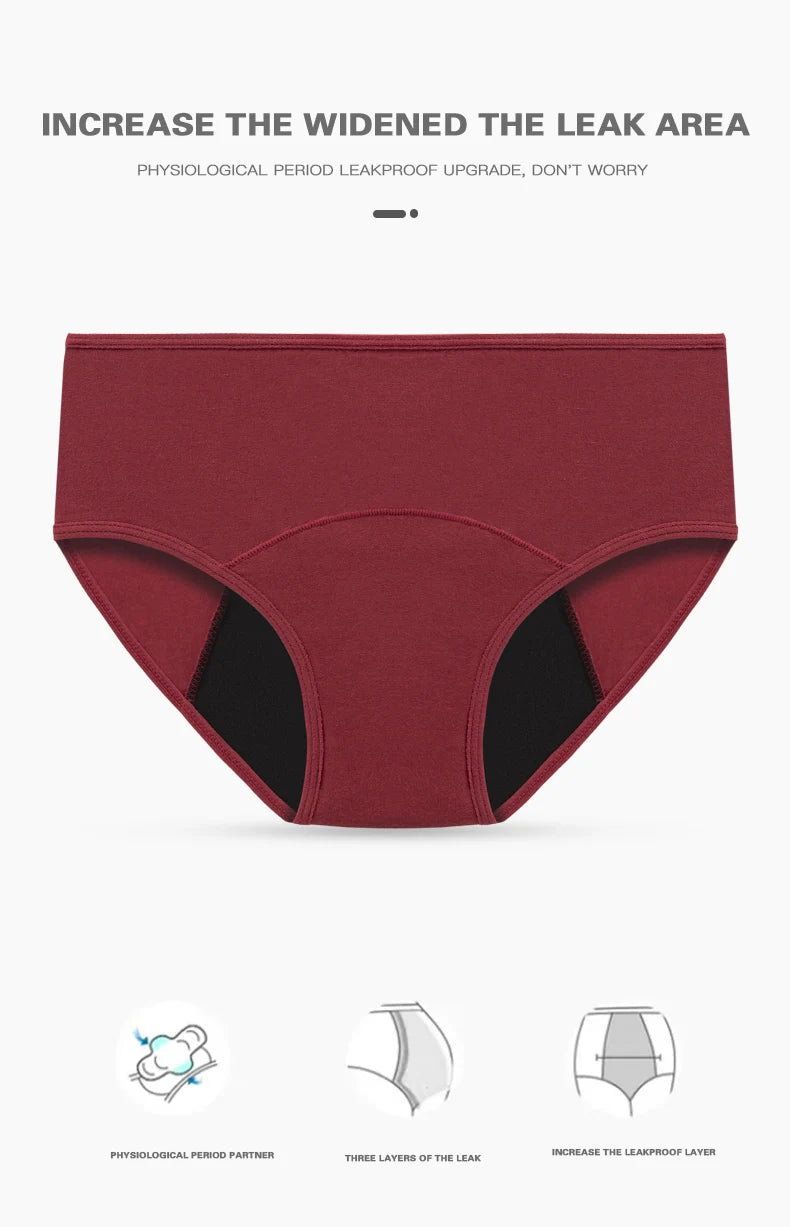 3pcs Women Menstrual Period Underpants Ladies Cotton Postpartum Absorbent Leak Proof Panties European size XS-5XL.