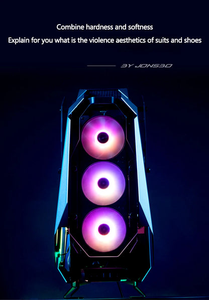 JONSBO MOD-5 Game E-sports Case All Aluminum Special-shaped Glass Chassis Support ATX Motherboard 360 Water-cooled 5V ARGB.
