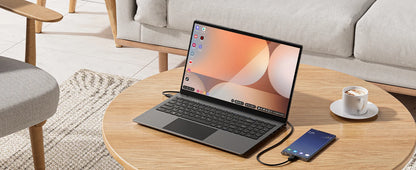 Dopesplay 15.6 inch Portable Lapdock Monitor For Samsung DeX with Keyboard Battery FHD External Screen For Phone Mini PC Laptops.