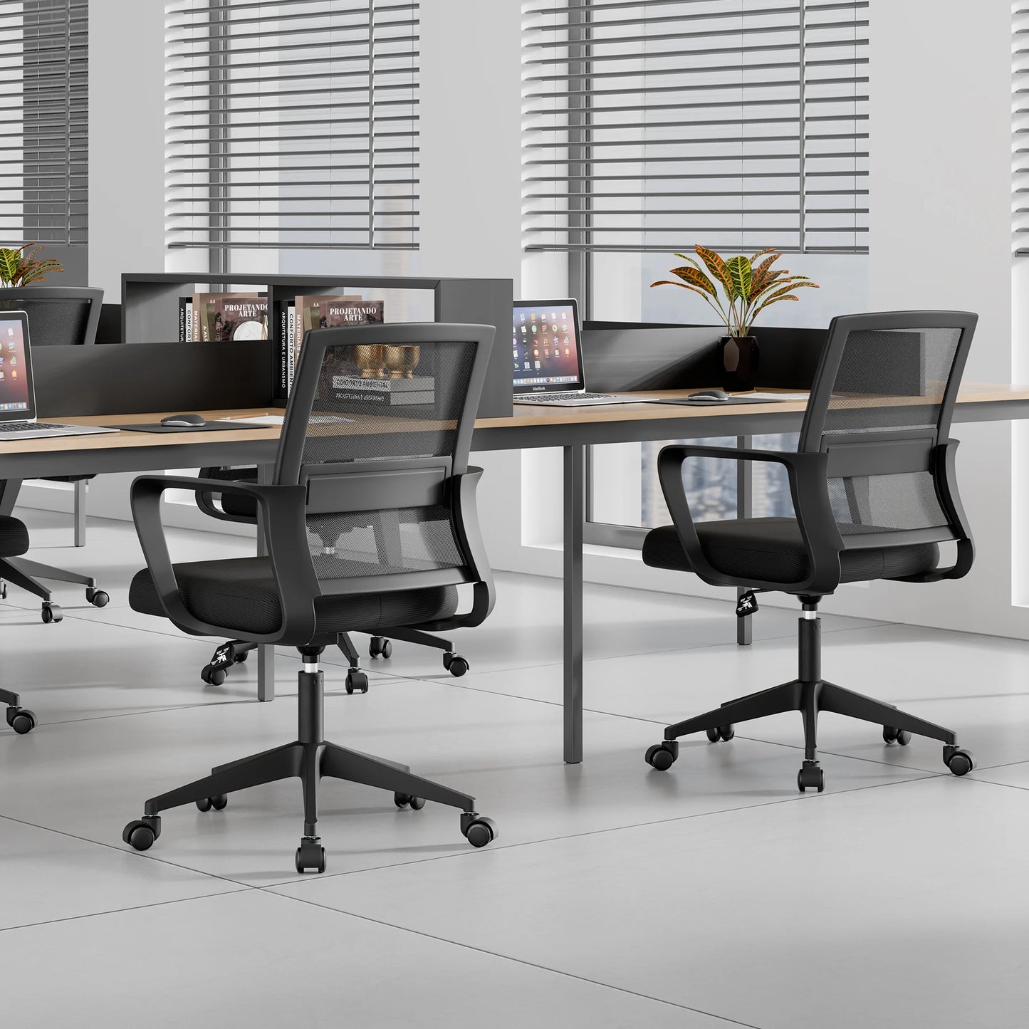 Sukida Bürostuhl, ergonomischer Mesh-Gaming-Stuhl mit mittlerer Rückenkissen, Lordosenstütze für die Arbeit zu Hause und im Schlafzimmer