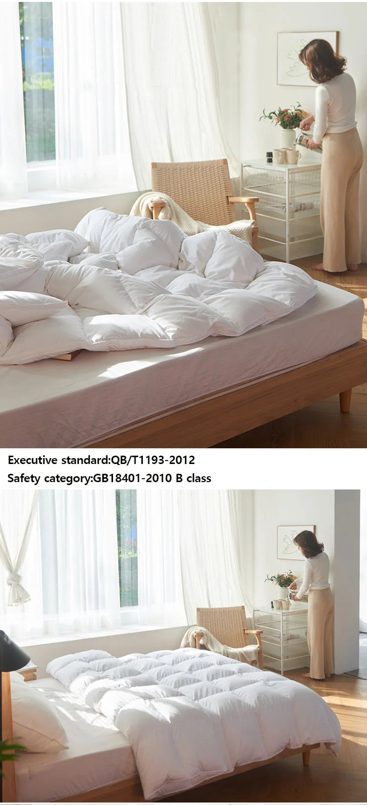 KDJEIKZ  Winter Cotton Goose Down Quilt Five-Star Hotel Duvet Super Soft Fluffy Queen King Full Size Four Seasons Duvets Blanket.