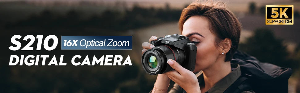 NBD 5K Digital Cameras For Photography, 16X Optical Zoom Camera With WiFi & App Control,64MP Vlogging Camera With 3-inch Screen.