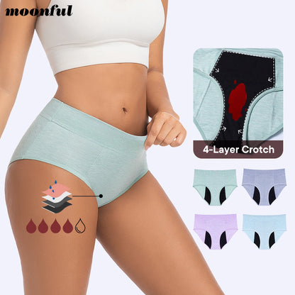 Menstrual Panties Woman Super Absorbent Menstrual Panties High Waist Bamboo Fiber Leakproof Menstruation Period Underwear Girl.