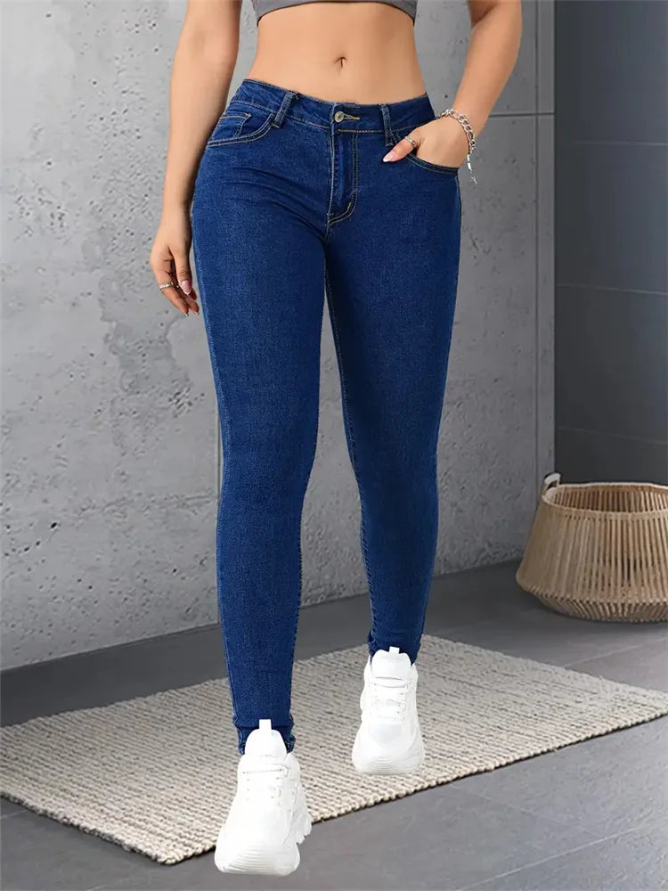 Women Stretch Skinny Jeans Lady Slim Fit Pencil Jeans Girls Leggings Straight Leg Denim Pants Blue Gray Black Sexy Long Trousers.