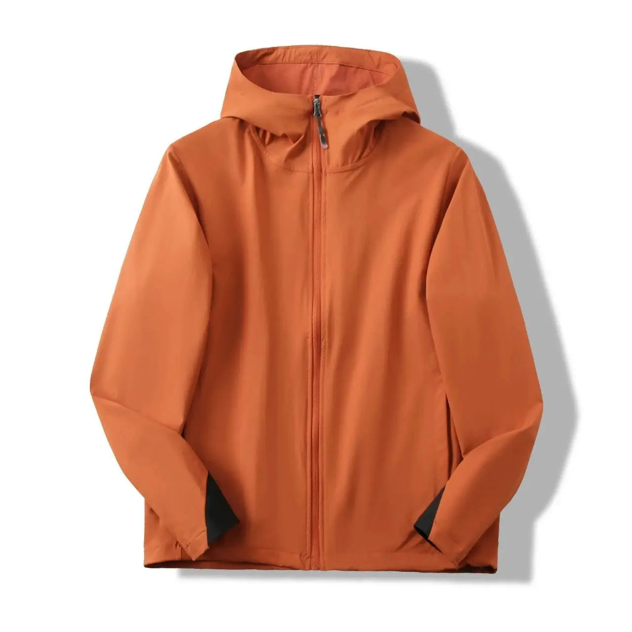 Compass Button Patch Italian Luxury Style Men's Lightweight Windbreaker Jacket Zippered Suitable For Outdoor Sports And Hiking.