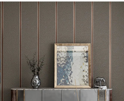 Hirschhaut Samt horizontal gestreifte Tapete Wohnzimmer Schlafzimmer gestreifte Film- und Fernsehwand 3D-Relief verdickte Tapete