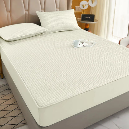Waterproof Thicken bed Cover Solid color Mattress Protector Skin-Friendly Queen King Double Fitted Sheet Mat 90 140 180x200cm