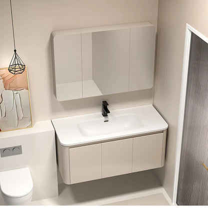 Moderner intelligenter Badezimmerschrank, Wabenstruktur, Aluminium, WC, Waschbecken, Schrank, Kombination, integriertes Keramikwaschbecken, Waschtisch