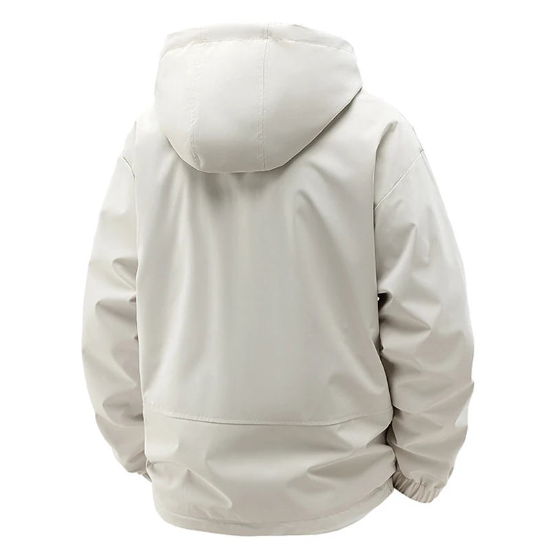 Jacket Mens Spring autumn New men jacket printing hooded Jackets casual coat Men's business coats Size M-4XL 5XL Hat detachable.