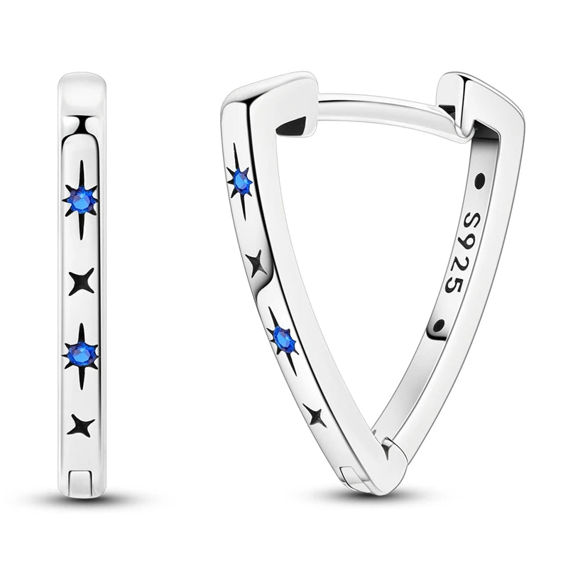 925 Sterling Silver Gold Color Circular Hoop Earrings Golden Earring Fit Original Charms Diy Fine Jewelry For Fashion Women