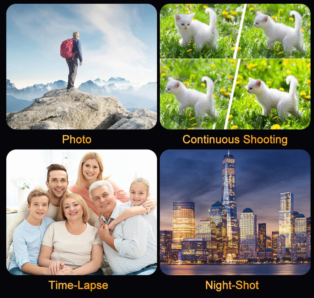 4K Portable Digital photography Camera 2 in1 Photo Video Record DV Travel Video Camera 18X Zoom 3'' Rotatable Screen With Flash.