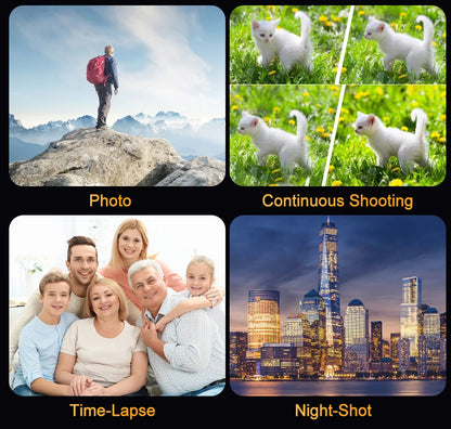 4K Portable Digital photography Camera 2 in1 Photo Video Record DV Travel Video Camera 18X Zoom 3'' Rotatable Screen With Flash.