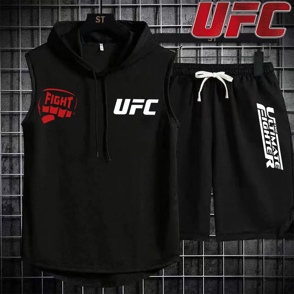 New Summer Men's Two Piece Set Casual T-Shirt and Shorts Set Fashion Short Sleeve Tracksuit Men Women Sports Suit Hooded T-shirt.