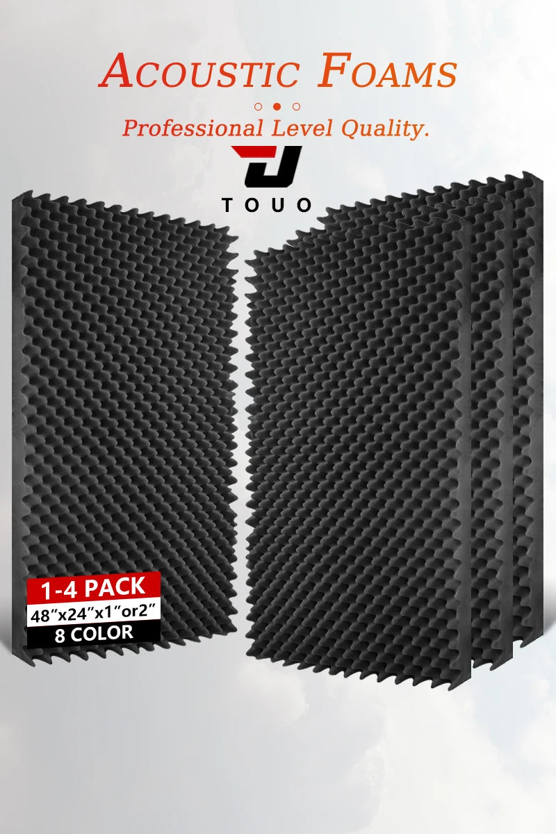 TOUO Sound Dampening Acoustic Panels Egg Cotton Design 47.2"x23.6" Wall Tiles 1-4Pack Suitable for KTV