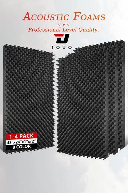 TOUO Sound Dampening Acoustic Panels Egg Cotton Design 47.2"x23.6" Wall Tiles 1-4Pack Suitable for KTV