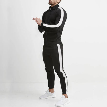 Frühling und Herbst neue Freizeit Herren Sport Set farbige Herren Stehkragen Casual Set trend ige Sport 2-teiliges Set.