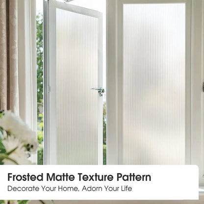 Reeded Glass Window Privacy Film Anti-peep Shading Glass Frosted Film Opaque UV Protection Static Stripe Decorative Window Film.