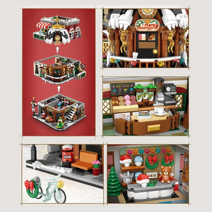 2506Pcs Creative Christmas Coffee Shop Building Blocks Kit MOC Modular House Model Building Sets Gifts for Adults Kids Boys Toys.
