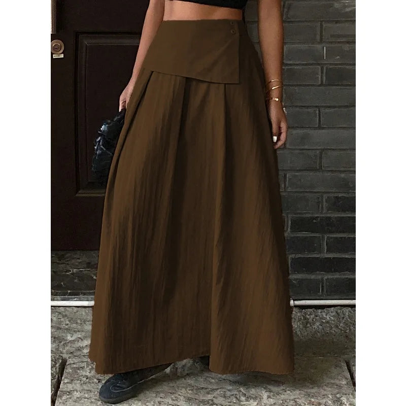 2025 Autumn Women Solid Slim Fishtail Skirt Spring In Elegant Fashion High Waist Fold Skirts Lady Causal Street Short Dress Sexy.