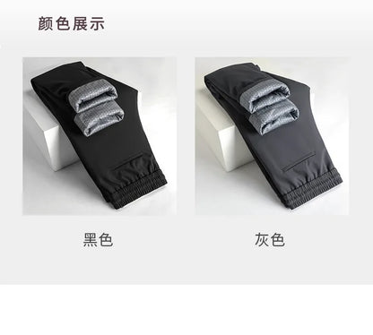 New Winter Men's Down Pants High Quality Thick Warm Goose Down Padded Business Casual Pants for Male Fashion Trousers Outerwear.