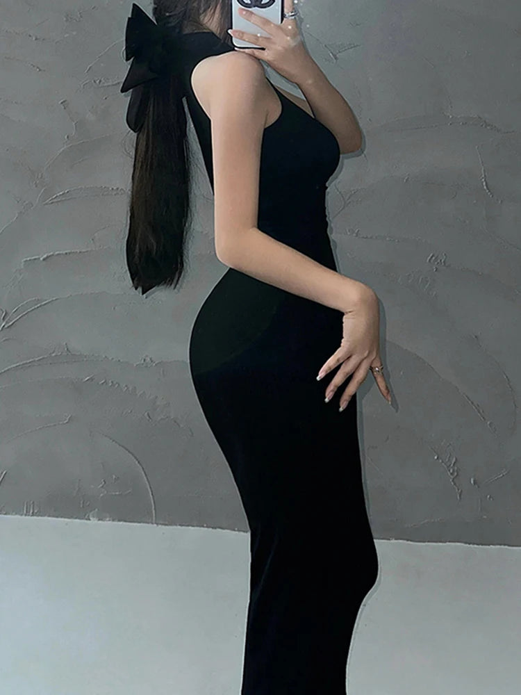 Rot Dünne Sexy Rollkragen Midi Kleid Frauen Abend Party Damen Elastische Hüfte Wrap Elegante Bodycon Kleider Y2k Kleidung.