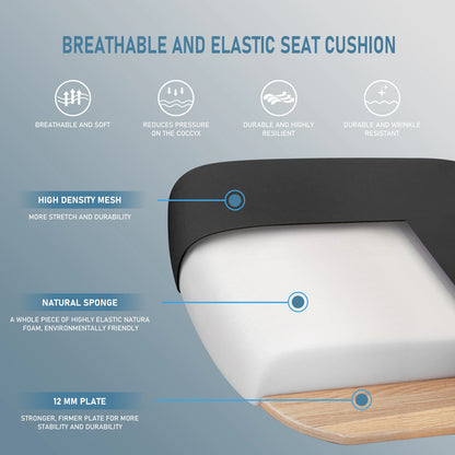 Durrafy Ergonomischer Bürostuhl, Bürostühle, Schreibtischstuhl mit verstellbarer Kopfstütze, Armlehnen, 150 kg Tragfähigkeit, Schwarz