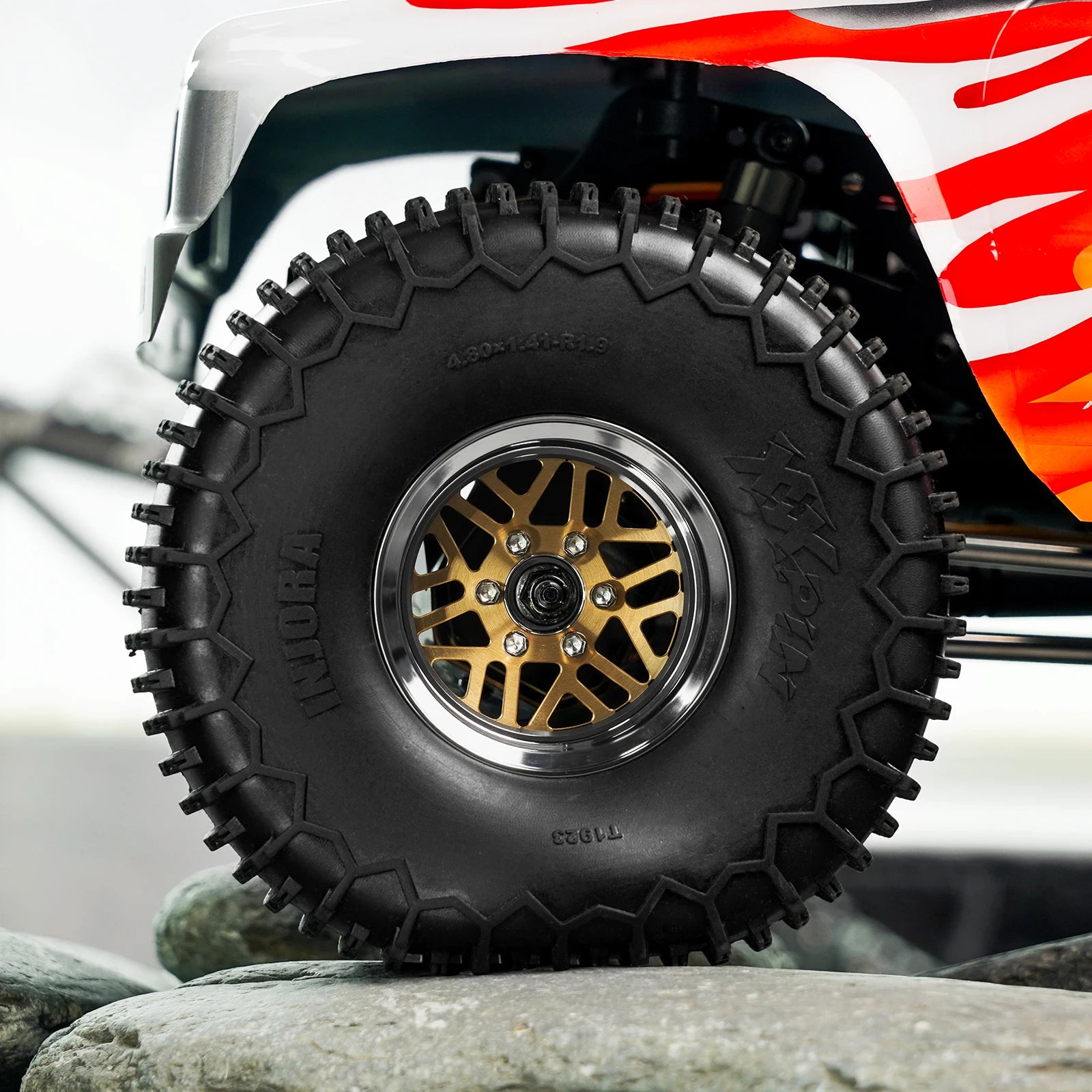 INJORA S5 122*36mm 1.9" XHX Pin Wheel Tires for 1/10 RC Crawler Car (T1923).