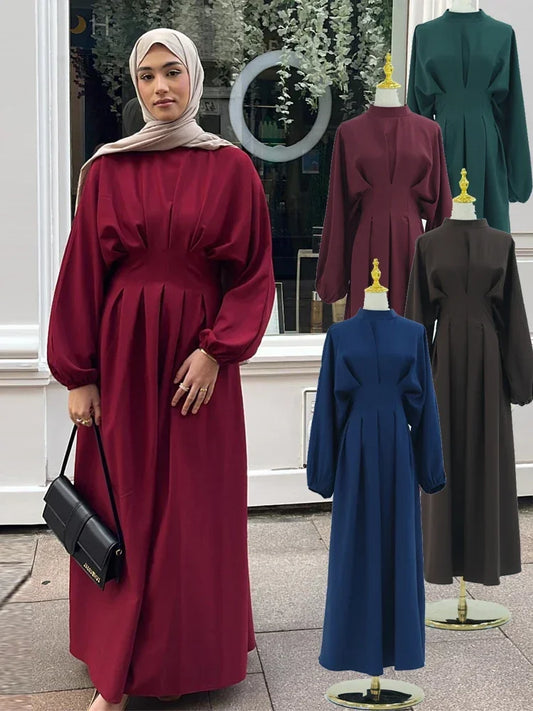 Ramadan Linen Abaya Dubai Turkey Islam Muslim Modest Dress Kaftan Prayer Clothes For Women Kebaya Robe Arabe Femme Musulmane.