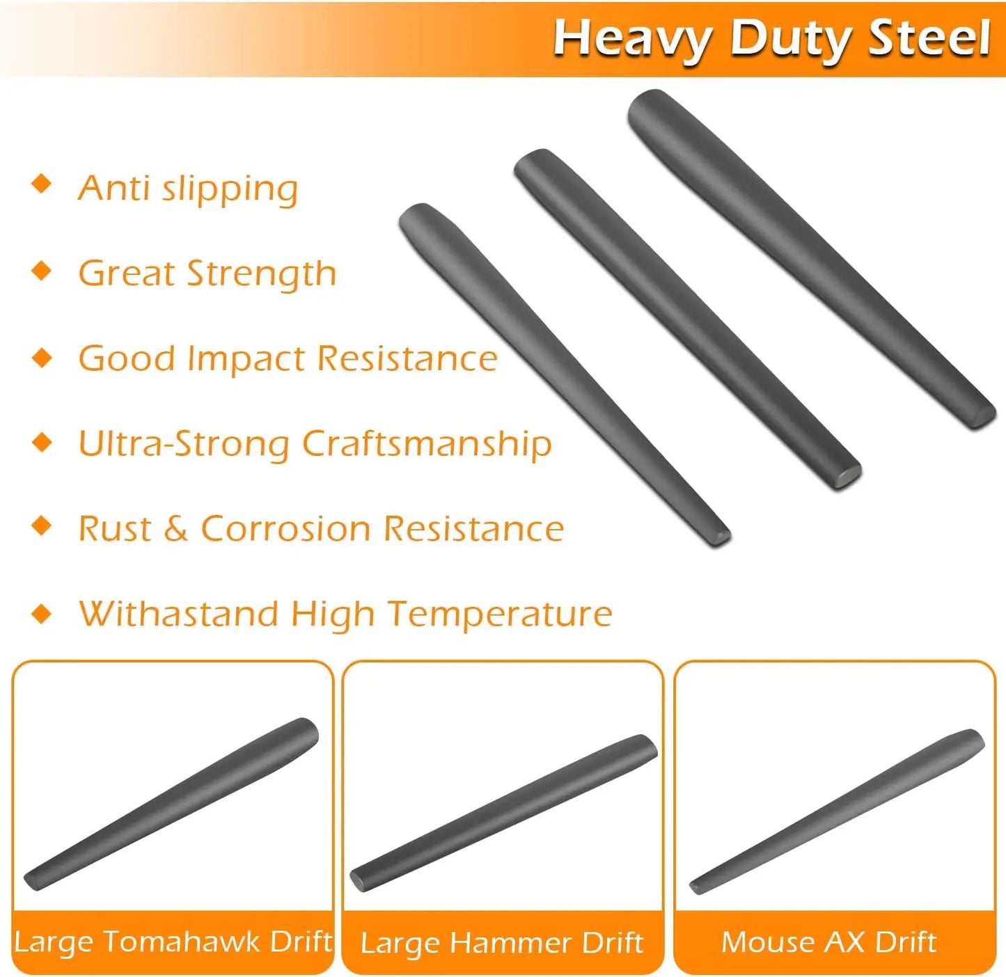 Blacksmith Drifts Kit Großer Hammer Tomahawk Maus Axt Drifts Hammer Eye Drift Tool Kit für Blacksmith Knifemakers