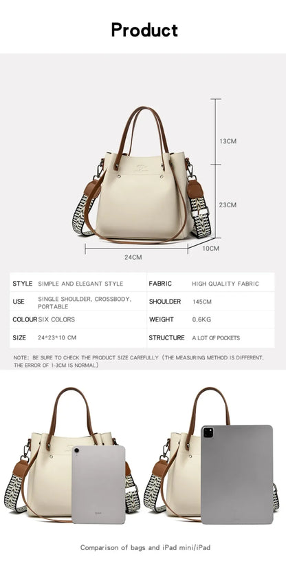 Genuine High Quality Leather Shoulder Crossbody Bags for Women Luxury Handbags Women Bag Large Capacity Soft Tote Messenger Bag